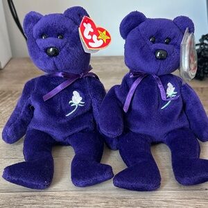 Ty Deep Purple Plush Bear Set